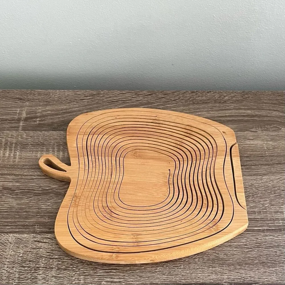 Collapsible Wooden Spiral Apple Fold Up Basket
